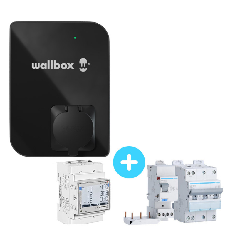 WALLBOX Borne de recharge Pulsar Plus - câble attaché 5m Type 2 - 1,4 à  7,4kW - monophasé - Bluetooth - Wifi - WallBox - Carplug